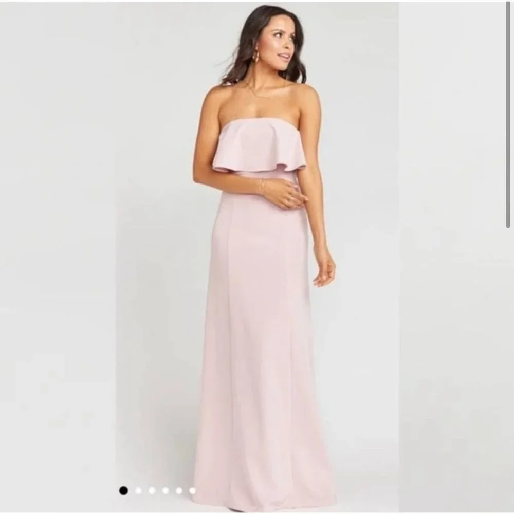 Show Me Your Mumu Women's Pink Monaco Ruffle Gown Size Large - Picture 1 of 10